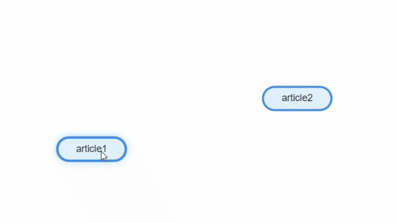 Demo showing connected research papers with labeled links